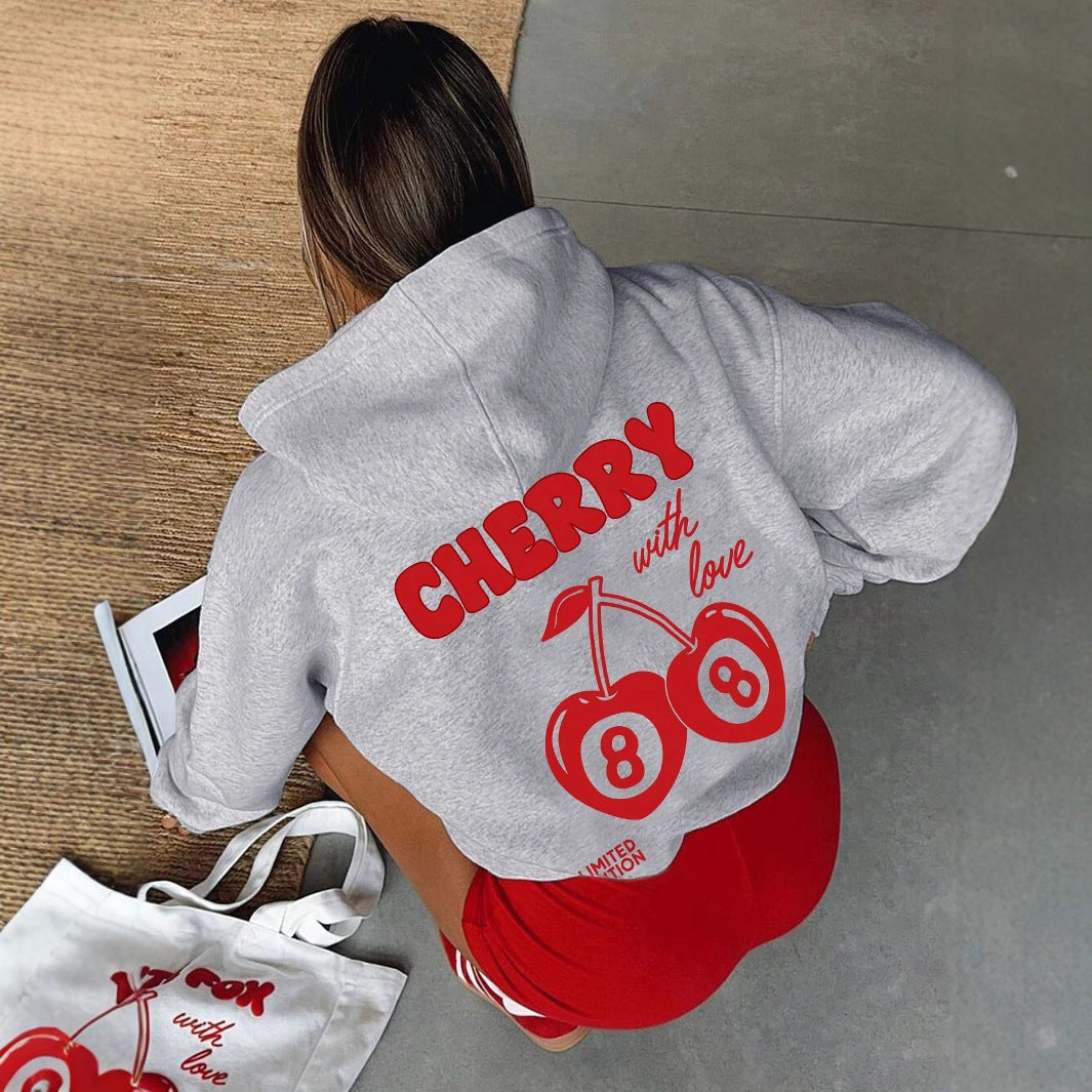 European And American Leisure Style Hooded Letter-print Long Sleeve