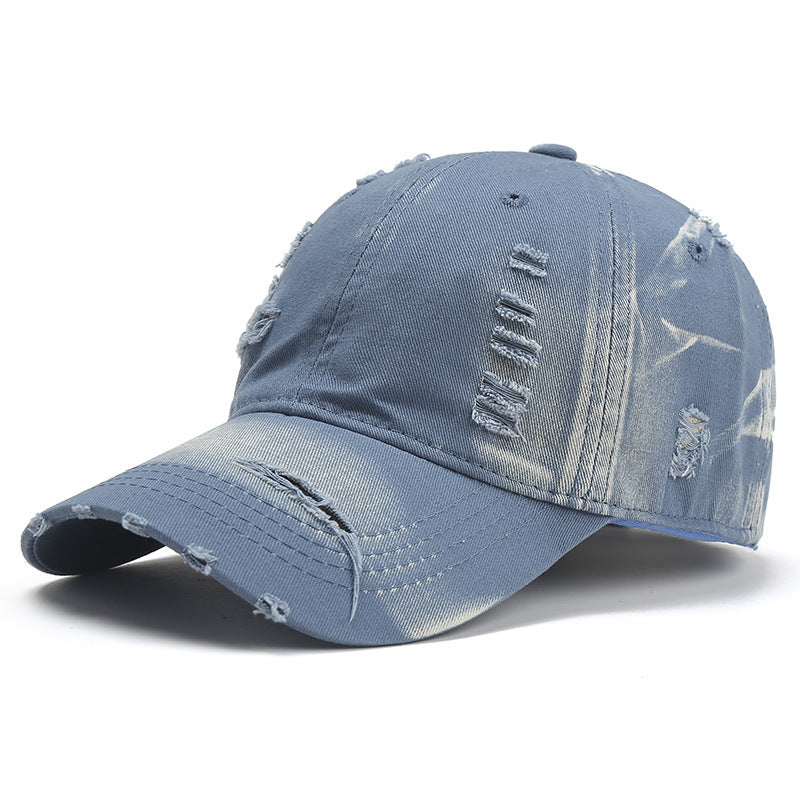 European And American Spring And Summer Washed Make Old Ripped Denim Baseball Cap