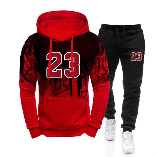 Men's Sport Suit Splashed Ink Printing Sportswear