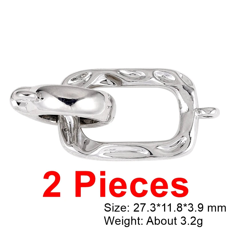 Juya Handmade Cubic Zirconia 18K Real Gold Plated Fastener Snake Hooks Clasps Accessories For Luxury Beads Chains Jewelry Making