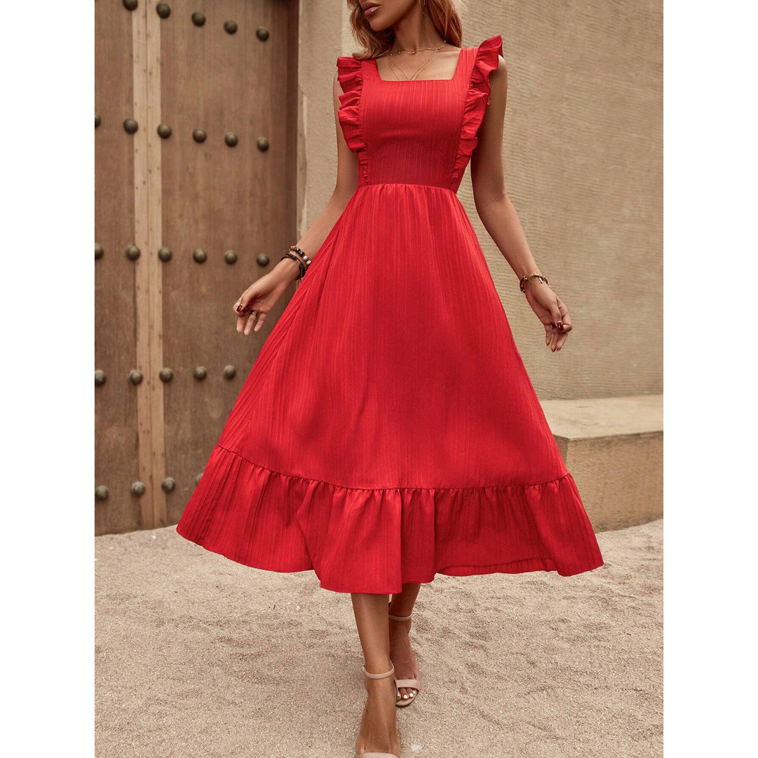 One Shoulder High Slit Satin Dress No Belt