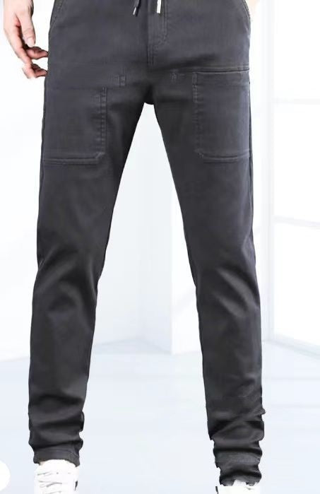 Summer Solid Color Waterproof High Elastic Men's Casual Pants