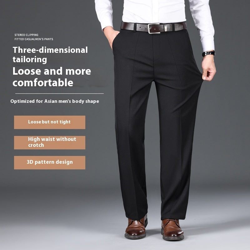 Men's Casual Pants Loose Straight Business Trousers