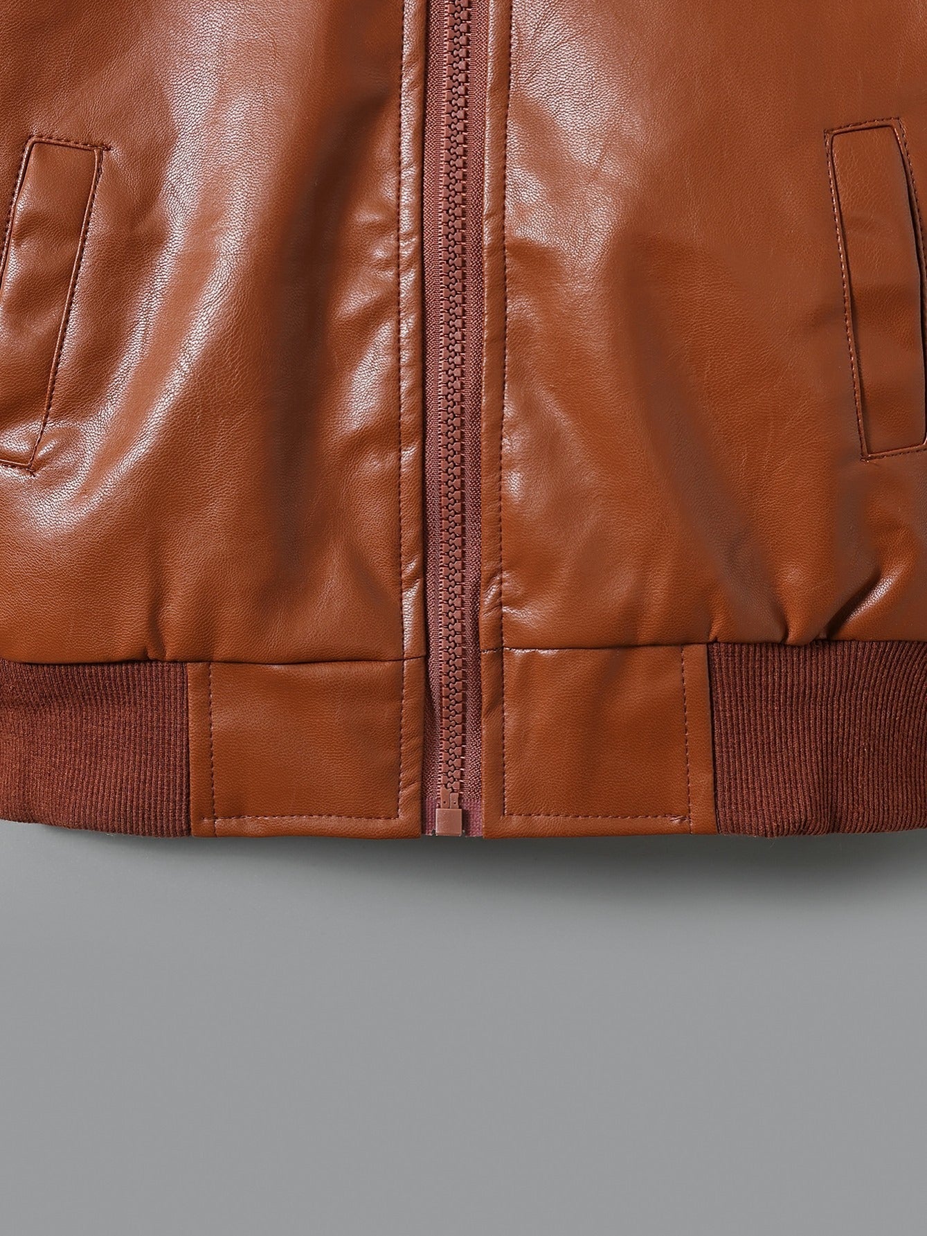 [Fleece-Lined Jacket] Cozy Fleece-Lined Boys' Zip-Up Jacket | Casual Stand Collar, Long Sleeve Outerwear for Fall/Winter